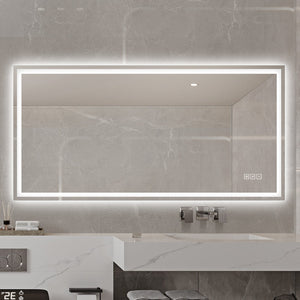English Elm 48×24 Frameless Led Backlit Bathroom Mirror Anti-fog Dimmable Touch Control Wall Mount W2071P398952