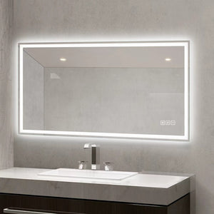 English Elm 48×24 Frameless Led Backlit Bathroom Mirror Anti-fog Dimmable Touch Control Wall Mount W2071P398952