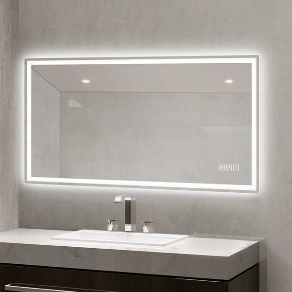 English Elm 48×24 Frameless Led Backlit Bathroom Mirror Anti-fog Dimmable Touch Control Wall Mount W2071P398952