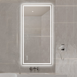 English Elm 48×24 Frameless Led Backlit Bathroom Mirror Anti-fog Dimmable Touch Control Wall Mount W2071P398952