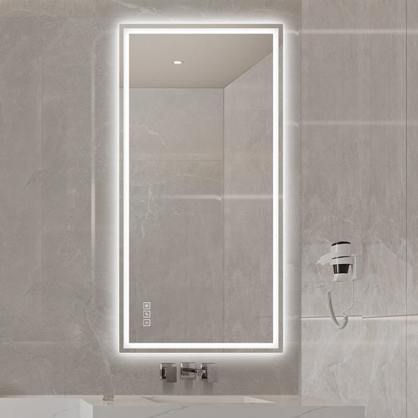 English Elm 48×24 Frameless Led Backlit Bathroom Mirror Anti-fog Dimmable Touch Control Wall Mount W2071P398952