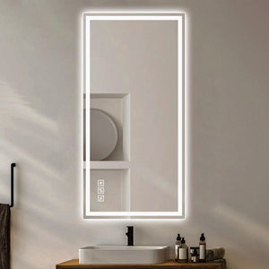 English Elm 48×24 Frameless Led Backlit Bathroom Mirror Anti-fog Dimmable Touch Control Wall Mount W2071P398952