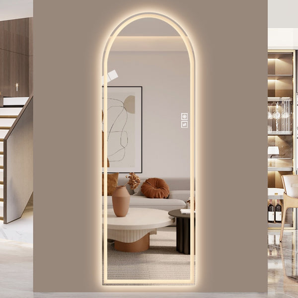 English Elm 65" Arch Led Vanity Mirror Dimmable Anti-fog Shatterproof Wall Mount Tri-color Lighting W2071P444846