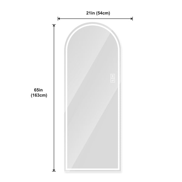 English Elm 65" Arch Led Vanity Mirror Dimmable Anti-fog Shatterproof Wall Mount Tri-color Lighting W2071P444846