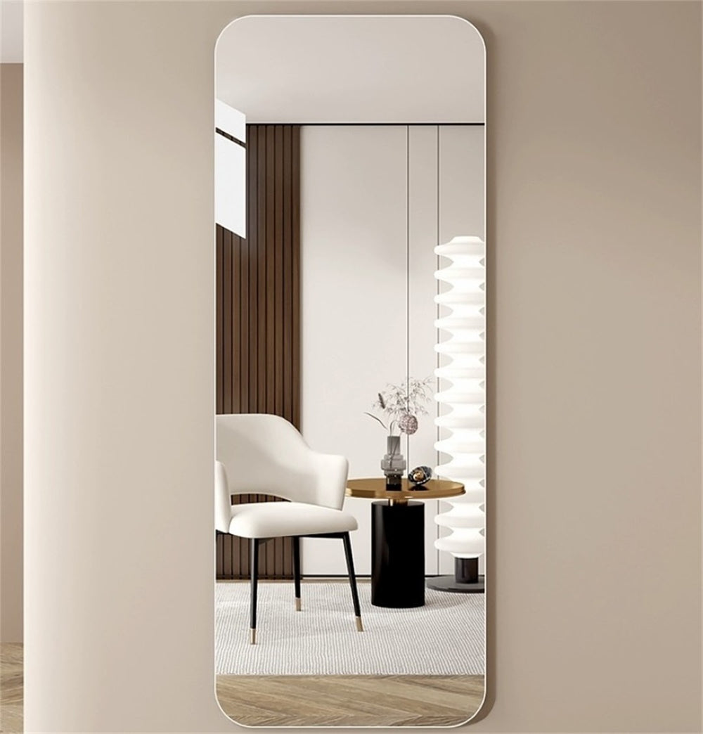 English Elm 65"x 24" Frameless Full Body Mirror with Rounded Corners for Bedroom or Living Room W2071P532285