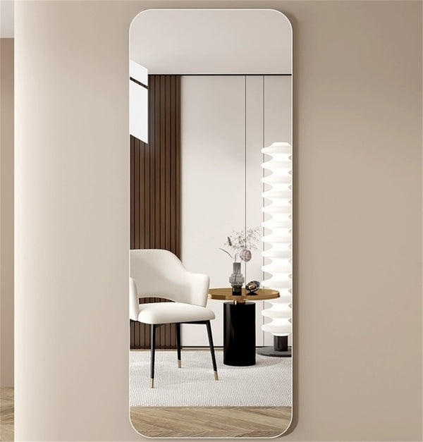 English Elm 65"x 24" Frameless Full Body Mirror with Rounded Corners for Bedroom or Living Room W2071P532285