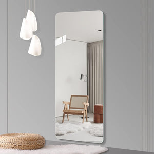 English Elm 65"x 24" Frameless Full Body Mirror with Rounded Corners for Bedroom or Living Room W2071P532285