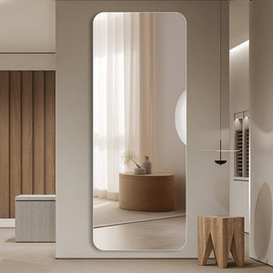 English Elm 65"x 24" Frameless Full Body Mirror with Rounded Corners for Bedroom or Living Room W2071P532285