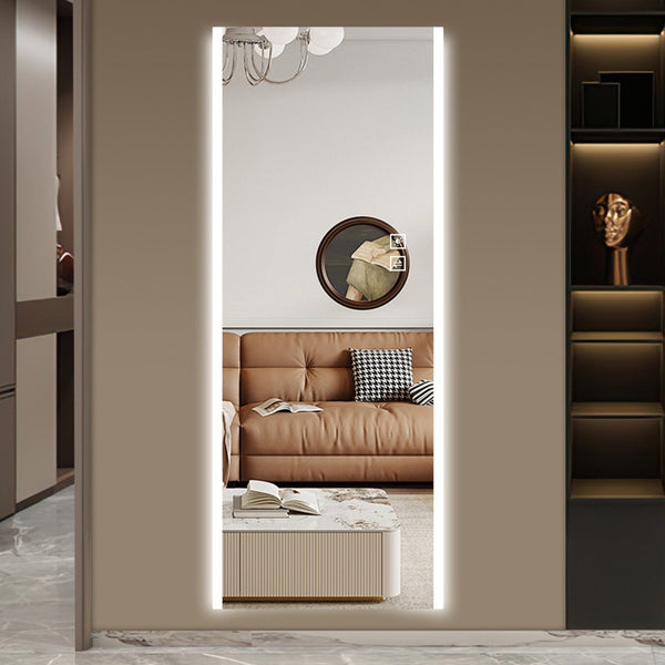English Elm Modern Led Full Length Wall Mirror with Dimmable Glow Frosted Edges Bedroom Decor W2071P536537