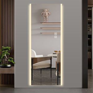 English Elm Modern Led Full Length Wall Mirror with Dimmable Glow Frosted Edges Bedroom Decor W2071P536537