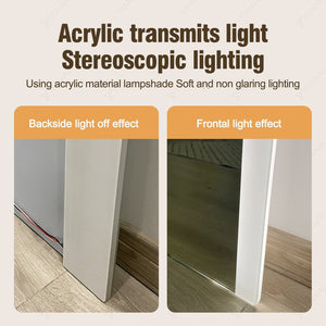 English Elm Modern Led Full Length Wall Mirror with Dimmable Glow Frosted Edges Bedroom Decor W2071P536537