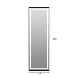 English Elm 65 Inch LED Full Length Mirror Dimmable Aluminum Frame Freestanding or Wall Mounted W2071P545741