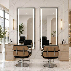 English Elm 65 Inch LED Full Length Mirror Dimmable Aluminum Frame Freestanding or Wall Mounted W2071P545741