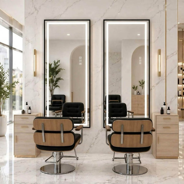 English Elm 65 Inch LED Full Length Mirror Dimmable Aluminum Frame Freestanding or Wall Mounted W2071P545741