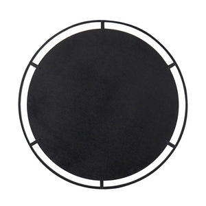 English Elm D31.5x0.5 Theodor Round Iron Frame Wall Mirror Antiqued Glass Industrial Entryway Accent W2078124323