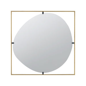 English Elm 32X1x32 Poppy Sculptural Gold Iron Frame Wall Mirror Organic Shape for Entryway Bath W2078124324