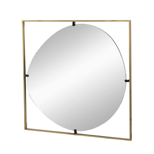 English Elm 32X1x32 Poppy Sculptural Gold Iron Frame Wall Mirror Organic Shape for Entryway Bath W2078124324