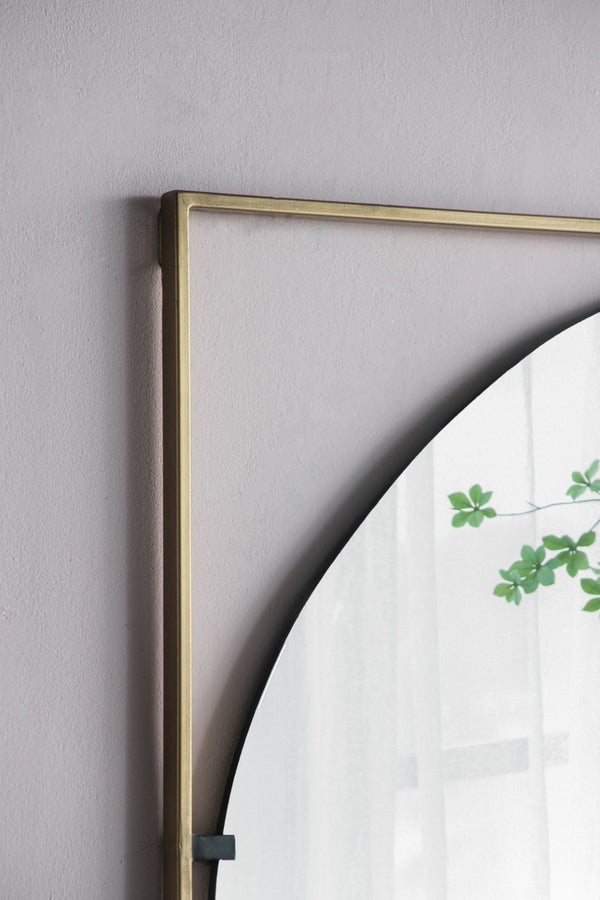 English Elm 32X1x32 Poppy Sculptural Gold Iron Frame Wall Mirror Organic Shape for Entryway Bath W2078124324