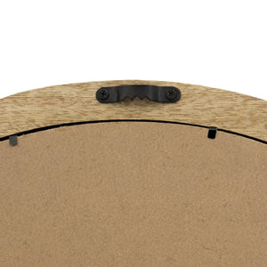 English Elm D20x1.5"transitional Mango Wood Round Mirror Natural Finish Porthole Frame Entryway Bath W2078130544