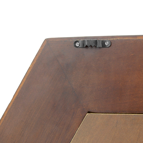 English Elm 18.5" Hexagonal Teak Wood Frame Wall Mirror Organic Geometric Accent for Any Room Brown W2078133975