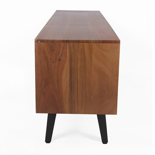 English Elm 58x14x17.5" Asther Solid Acacia Wood Low Profile Tv Stand with Open and Closed Storage W2078P174926