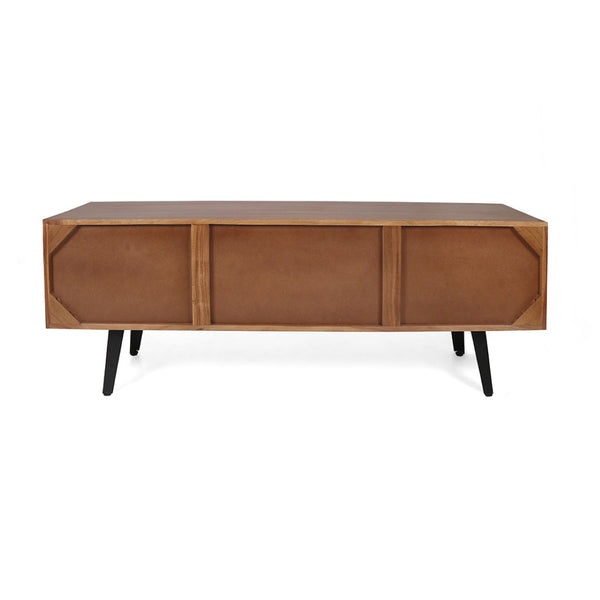 English Elm 58x14x17.5" Asther Solid Acacia Wood Low Profile Tv Stand with Open and Closed Storage W2078P174926