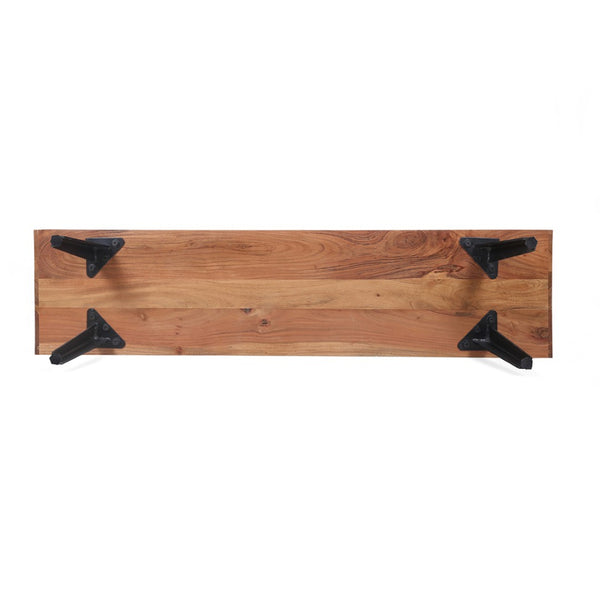 English Elm 58x14x17.5" Asther Solid Acacia Wood Low Profile Tv Stand with Open and Closed Storage W2078P174926