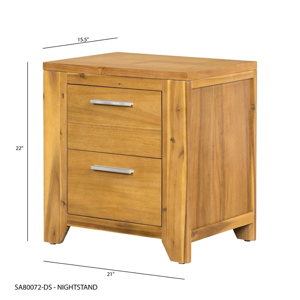 English Elm 20.7x15.4x22" Acacia Wood Nightstand with Smooth Glide Drawer for Any Bedroom W2078P175462