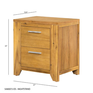 English Elm 20.7x15.4x22" Acacia Wood Nightstand with Smooth Glide Drawer for Any Bedroom W2078P175462