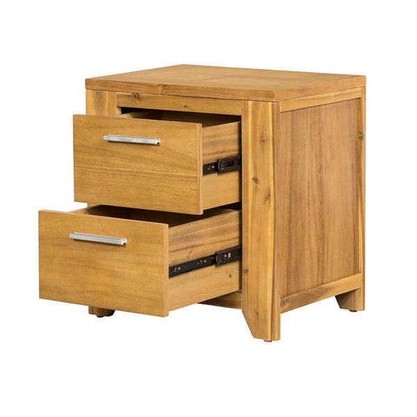 English Elm 20.7x15.4x22" Acacia Wood Nightstand with Smooth Glide Drawer for Any Bedroom W2078P175462