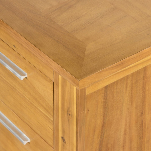 English Elm 20.7x15.4x22" Acacia Wood Nightstand with Smooth Glide Drawer for Any Bedroom W2078P175462