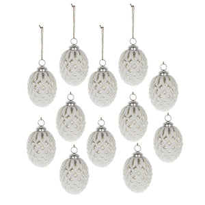 English Elm D4x4.2"h Glass Ball Ornaments Set of 12 Festive Holiday Tree Hanging Decor W2078P253842