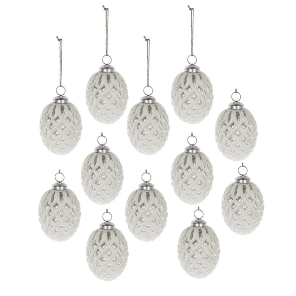 English Elm D4x4.2"h Glass Ball Ornaments Set of 12 Festive Holiday Tree Hanging Decor W2078P253842