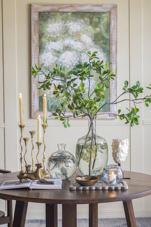 English Elm 9.8x6.7x14.2" Five Arm Cast Aluminum Taper Candelabra with Gold Botanical Art Deco Finish W2078P444493