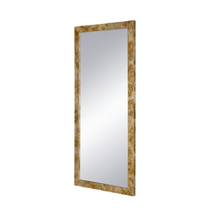 English Elm 31.5x1.6x71" Burl Wood Veneer Full Length Floor Mirror Warm Brown Organic Modern W2078P489396
