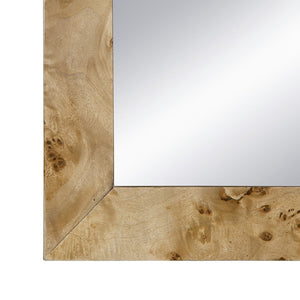 English Elm 31.5x1.6x71" Burl Wood Veneer Full Length Floor Mirror Warm Brown Organic Modern W2078P489396