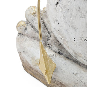 English Elm 11.4x8.3x24.8" Tall Abstract Frog Figurine White Magnesium Body with Gold Accents W2078P494909