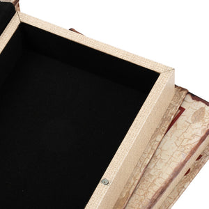 English Elm S/4 Vintage Ace Playing Card Hinged Book Boxes Mdf Silk Wrap Retro Storage W2078P500082