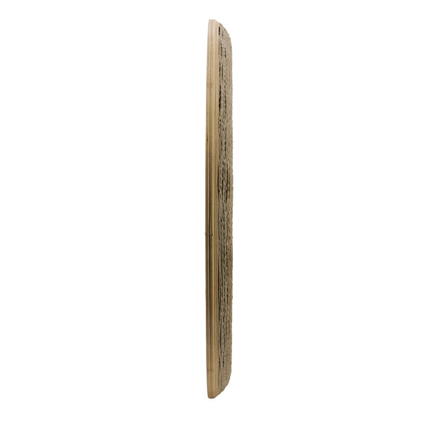 English Elm 35.5" Round Bamboo Woven Frame Wall Mirror Coastal Boho Accent for Foyer or Bedroom W2078P513977