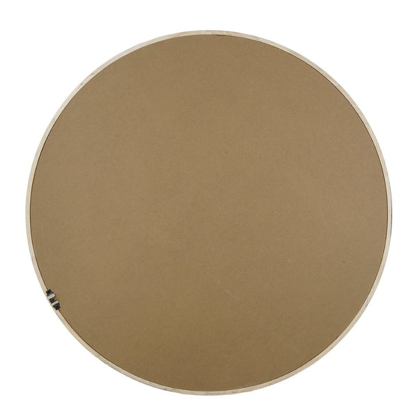 English Elm 31.3" Round Rubberwood Wall Mirror Two-tone Matte Black Frame for Modern Interiors W2078P513979