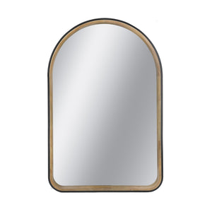 English Elm 23.6"x35.4" Rubberwood Arch Mirror with Two-tone Matte and Natural Frame W2078P513980