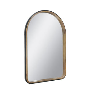 English Elm 23.6"x35.4" Rubberwood Arch Mirror with Two-tone Matte and Natural Frame W2078P513980
