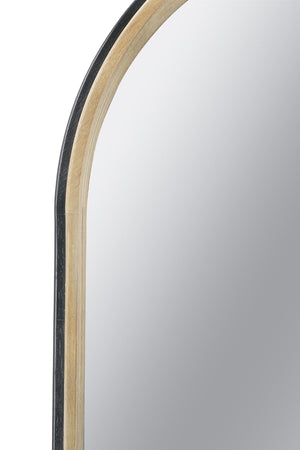 English Elm 23.6"x35.4" Rubberwood Arch Mirror with Two-tone Matte and Natural Frame W2078P513980