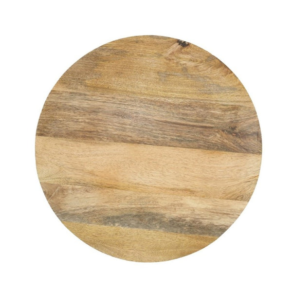 English Elm 16X17.5 Round Mango Wood Top Accent Table with Hand-Painted Botanical Glass Base W2078P526193