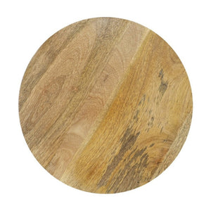 English Elm 11X15 Round Accent Table Mango Wood Top Hourglass Glass Base with Gold Fern Motifs W2078P526201