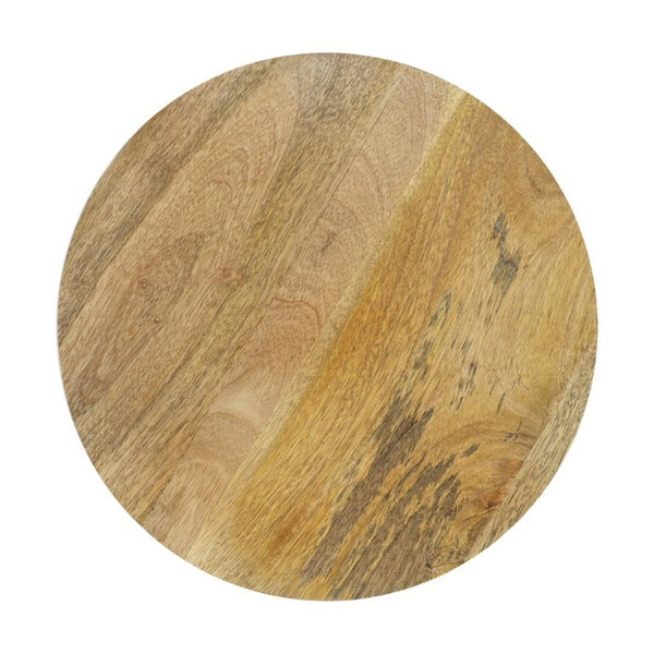 English Elm 11X15 Round Accent Table Mango Wood Top Hourglass Glass Base with Gold Fern Motifs W2078P526201