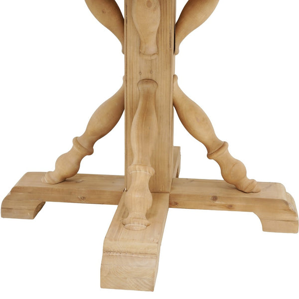 English Elm 42x32" Round Pedestal Dining Table Carved Baluster Base Natural Fir Pine Farmhouse W2078P526786