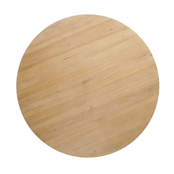 English Elm 42x32" Round Pedestal Dining Table Carved Baluster Base Natural Fir Pine Farmhouse W2078P526786