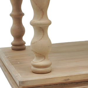 English Elm 36x18x18" Two-tier Pine Wood Coffee Table with Hand-carved Legs for Farmhouse Living Rooms W2078P526792