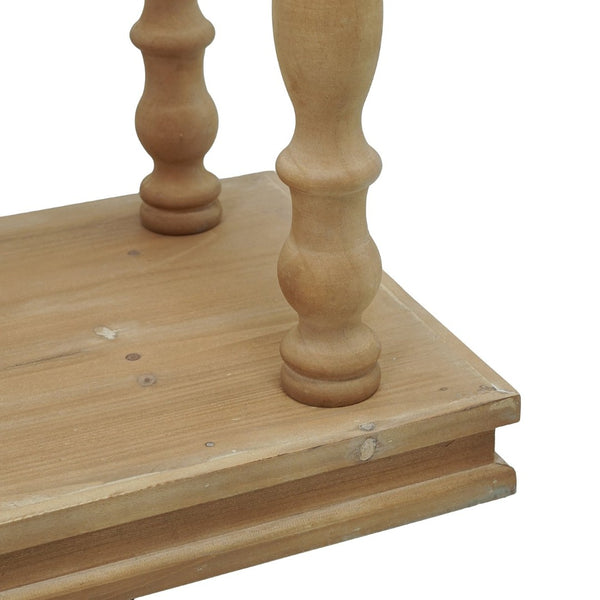 English Elm 48x15x32" Two-tier Pine Console Table with Spindle Legs for Farmhouse Entryways W2078P526850
